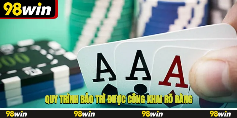 Quy trình bảo trì được công khai rõ ràng